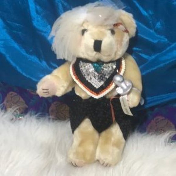 ๐ Escapade Plush Bear with a Sequin Diaper Bib Pacifier - Picture 1 of 10